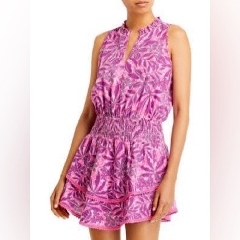 Aqua Pink and Purple Floral Mini Dress - Picture 1 of 1